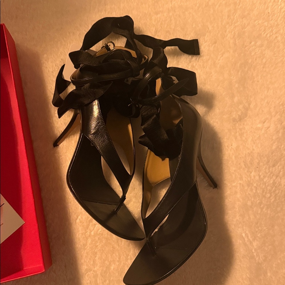 Salvatore Ferragamo Black High Heel Sandals - Picture 7 of 8